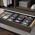 Cajón de madera con cintas VHS