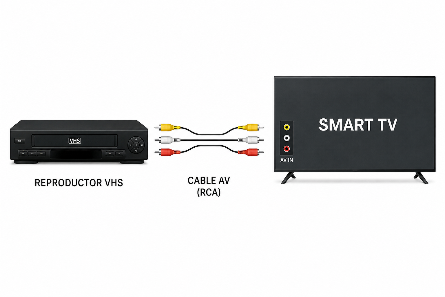 Conectar un reproductor VHS al televisor