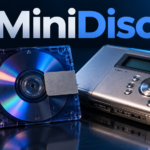 MiniDisc retro en luz azul